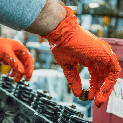 Ammex® GWRBN Gloveworks Industrial Grade Textured Nitrile Gloves,  Powder-Free, Blue, L, 100/Box