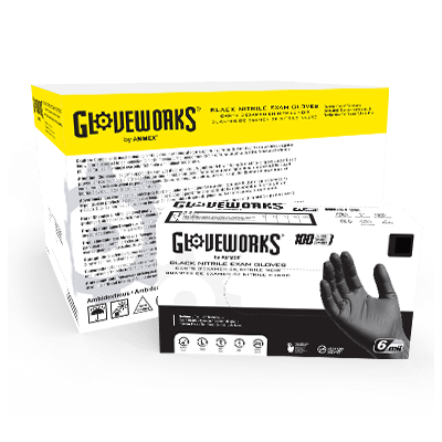 Gloveworks Black Nitrile DT PF Ind Gloves - PowerClean Enterprises